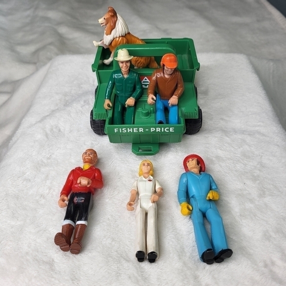 Fisher Price Adventure People Toys. 1976. Nurse, Park Ranger, Dog... - Picture 1 of 9